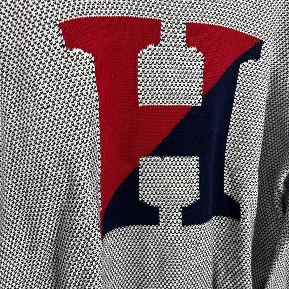 Tommy Hilfiger Men's Size XL Big H Logo Knit Crewneck Sweater Preppy Classic - Picture 3 of 9